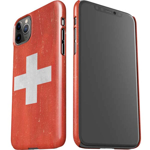 Switzerland Flag Distressed iPhone 11 Pro Max Lite Case